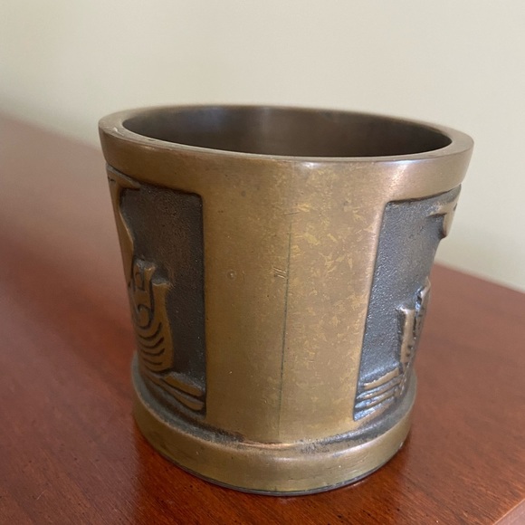 Aedel Malm Denmark Vintage 1960s Bronze Cup Votive Dish Viking Ship Marked - Picture 4 of 9
